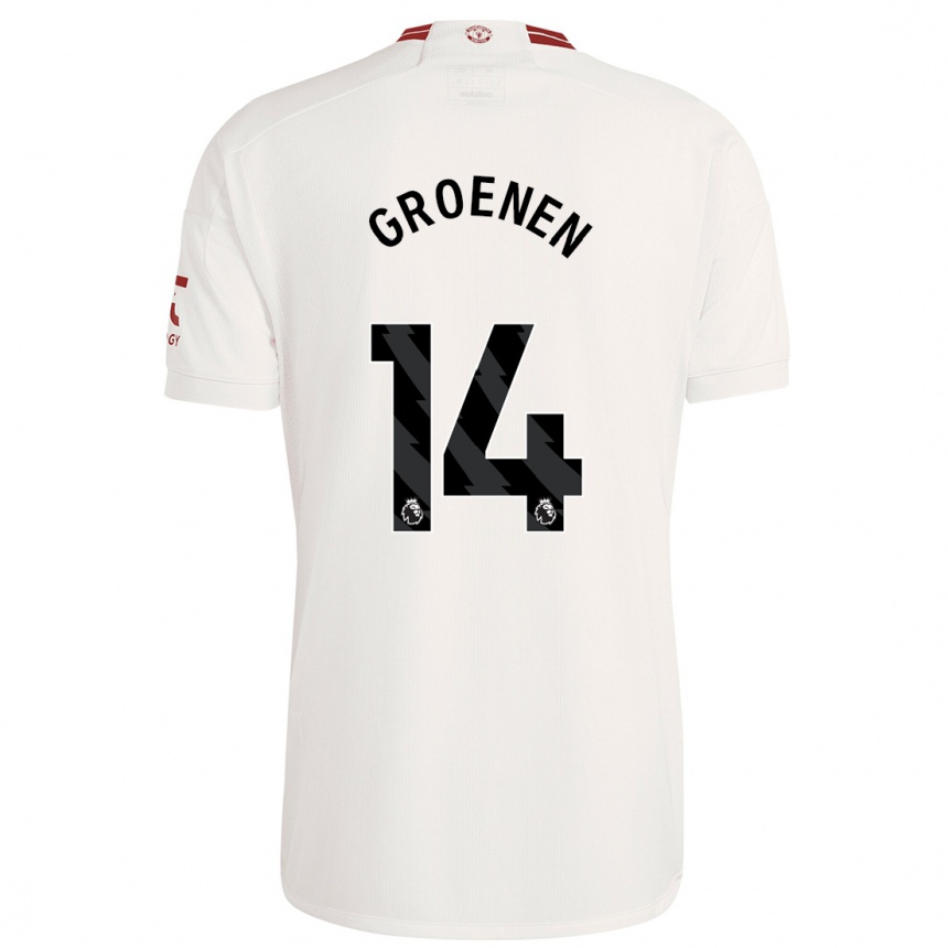 Niño Fútbol Camiseta Jackie Groenen #14 Blanco Equipación Tercera 2023/24 Perú