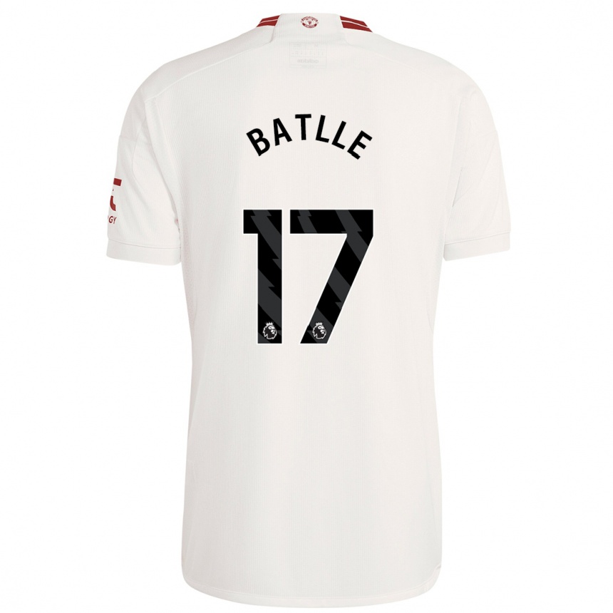 Niño Fútbol Camiseta Ona Batlle #17 Blanco Equipación Tercera 2023/24 Perú