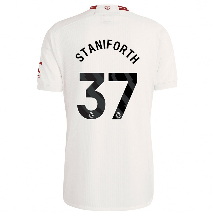 Niño Fútbol Camiseta Lucy Staniforth #37 Blanco Equipación Tercera 2023/24 Perú