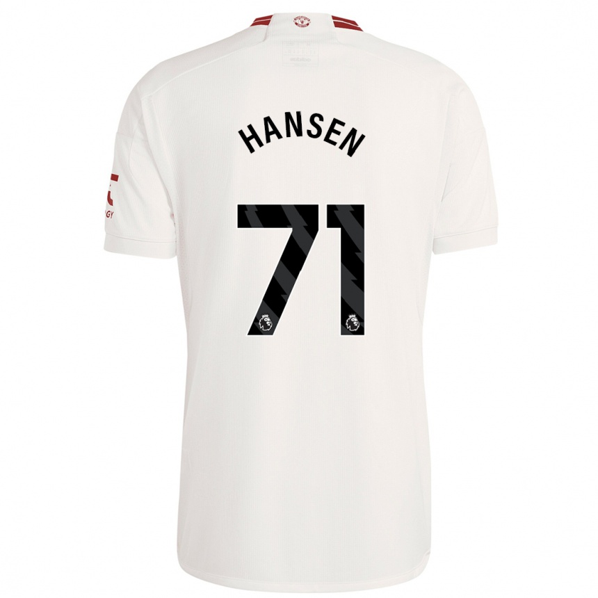 Niño Fútbol Camiseta Isak Hansen-Aaroen #71 Blanco Equipación Tercera 2023/24 Perú