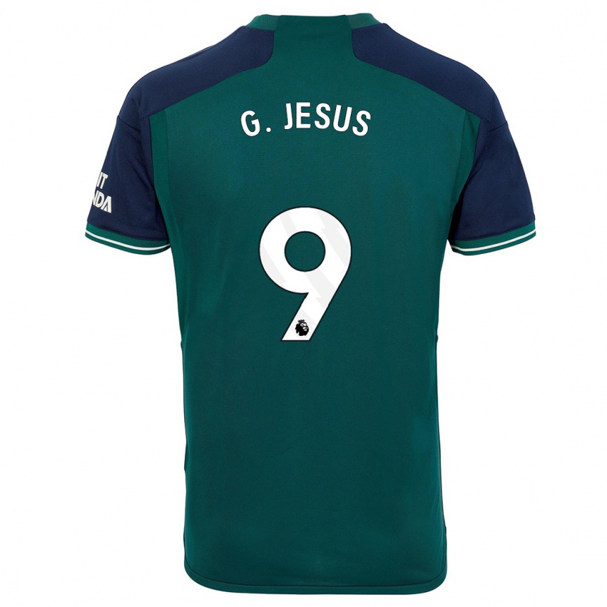 Niño Fútbol Camiseta Gabriel Jesus #9 Verde Equipación Tercera 2023/24 Perú