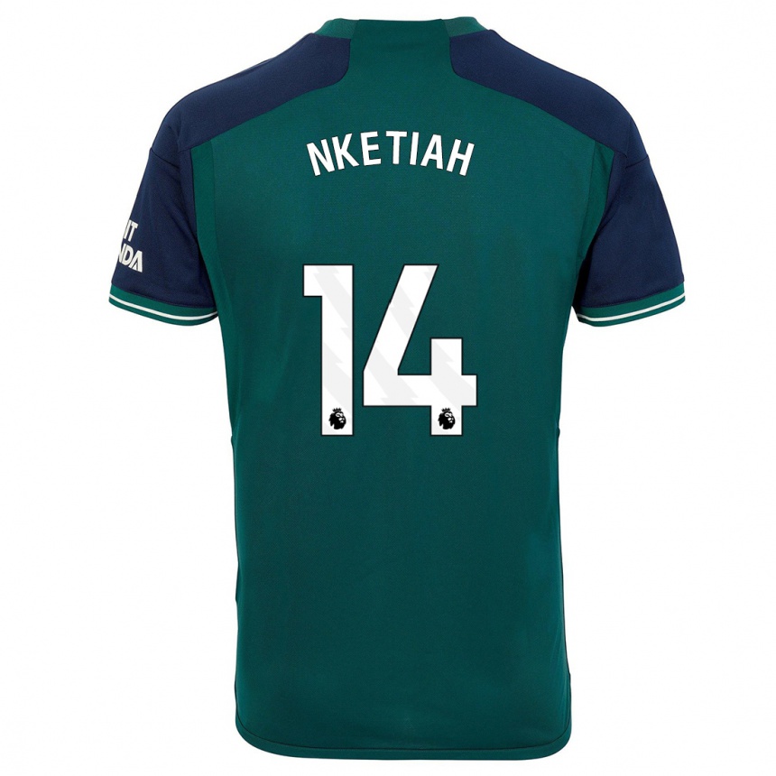 Niño Fútbol Camiseta Eddie Nketiah #14 Verde Equipación Tercera 2023/24 Perú