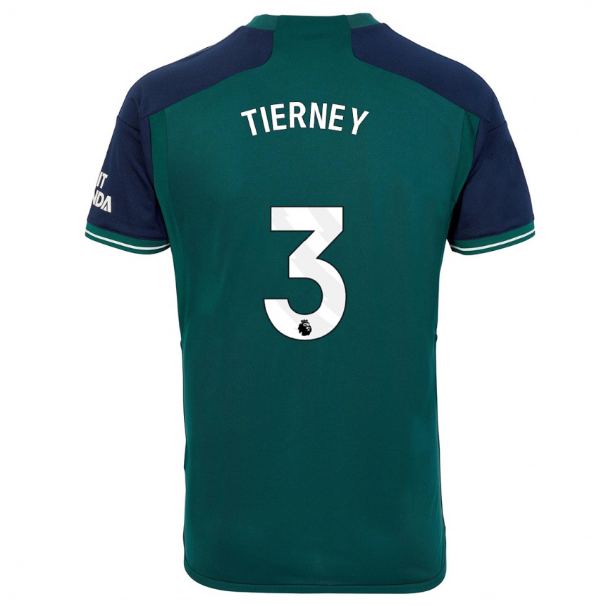 Niño Fútbol Camiseta Kieran Tierney #3 Verde Equipación Tercera 2023/24 Perú