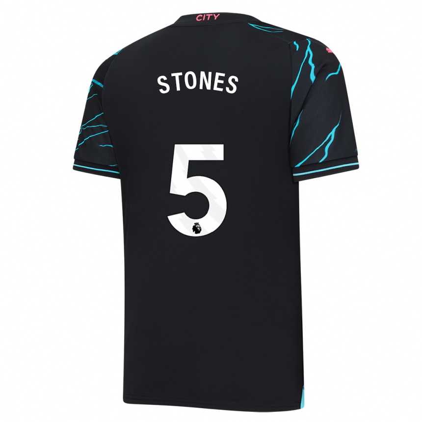 Niño Fútbol Camiseta John Stones #5 Azul Oscuro Equipación Tercera 2023/24 Perú