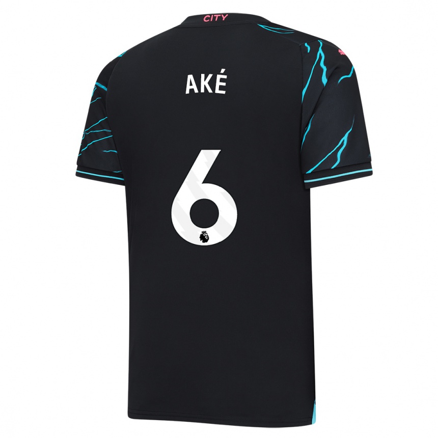 Niño Fútbol Camiseta Nathan Ake #6 Azul Oscuro Equipación Tercera 2023/24 Perú