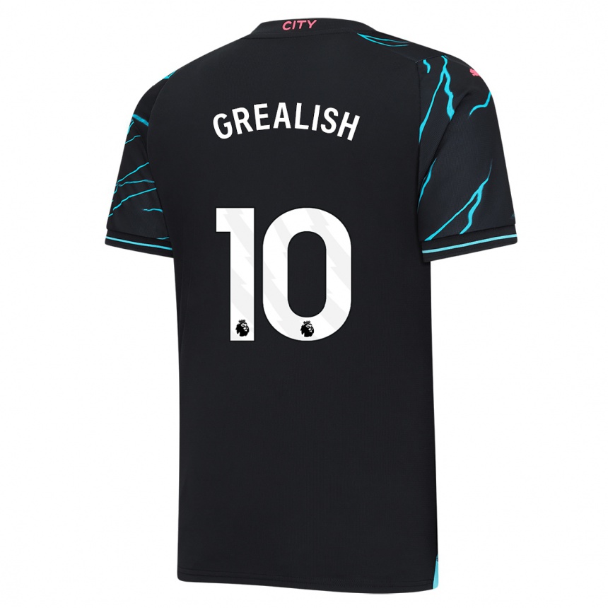 Niño Fútbol Camiseta Jack Grealish #10 Azul Oscuro Equipación Tercera 2023/24 Perú