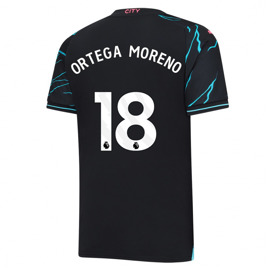 Niño Fútbol Camiseta Stefan Ortega Moreno #18 Azul Oscuro Equipación Tercera 2023/24 Perú