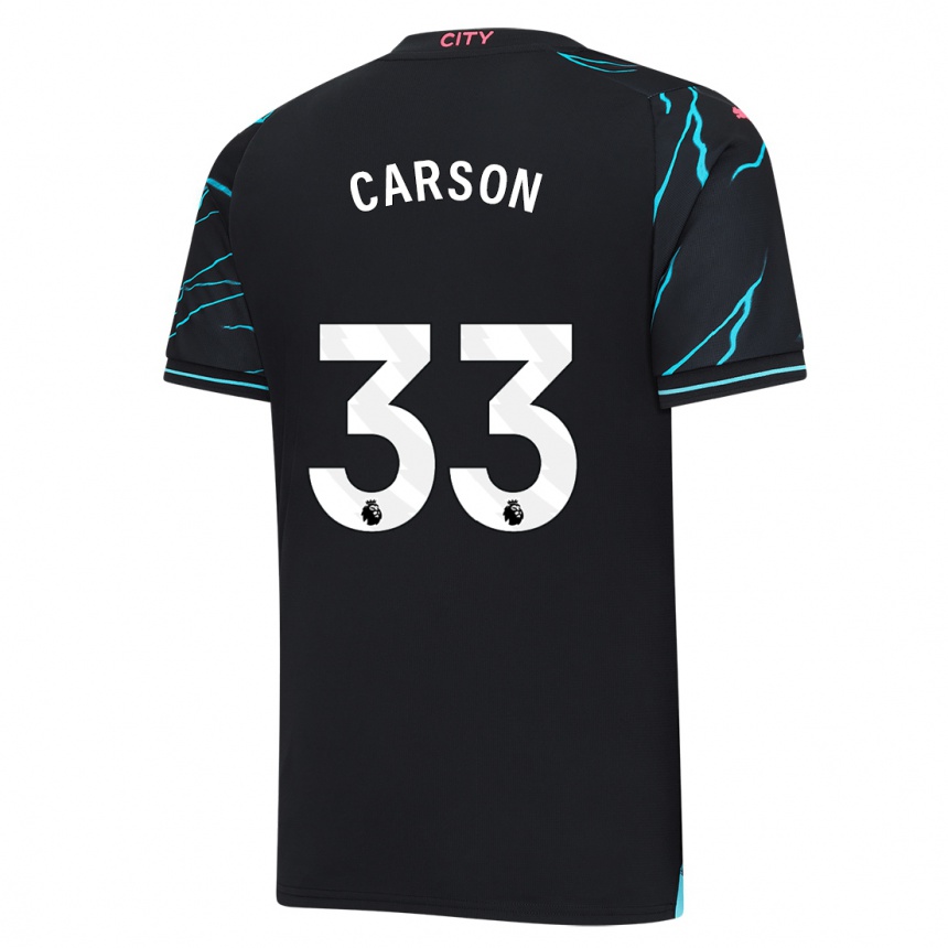 Niño Fútbol Camiseta Scott Carson #33 Azul Oscuro Equipación Tercera 2023/24 Perú