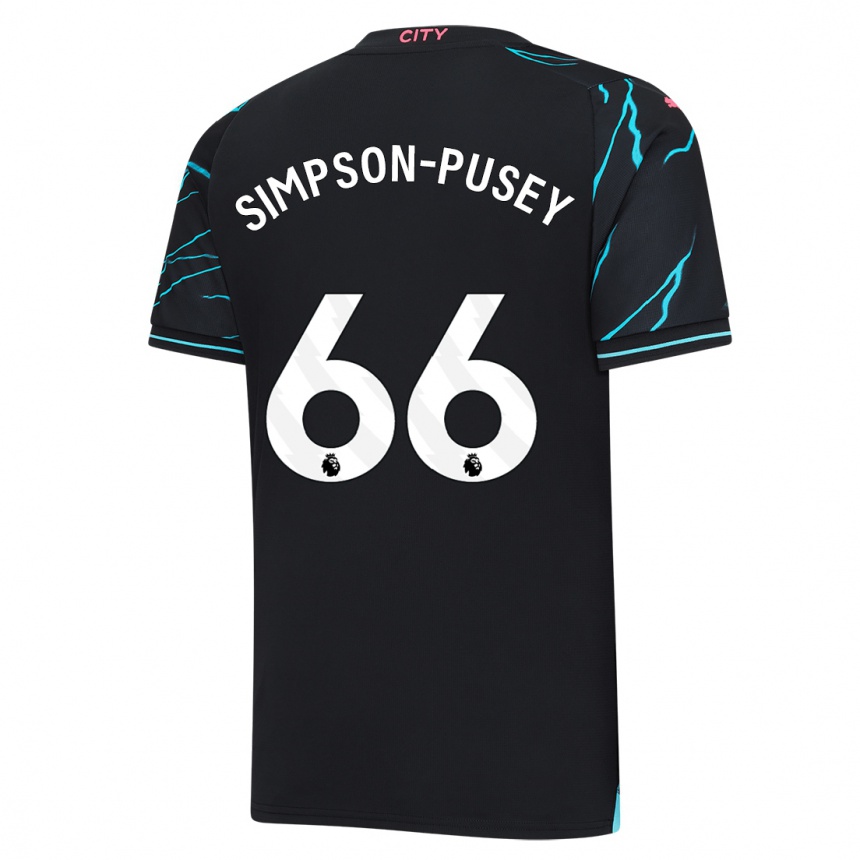 Niño Fútbol Camiseta Jahmai Simpson-Pusey #66 Azul Oscuro Equipación Tercera 2023/24 Perú