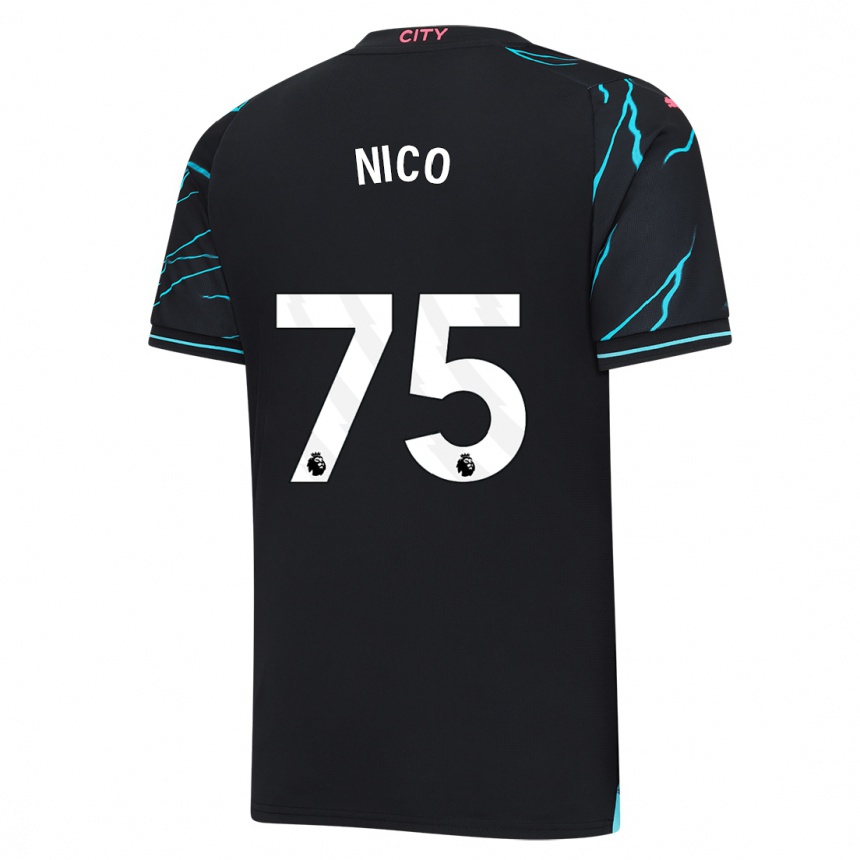 Niño Fútbol Camiseta Nico O'reilly #75 Azul Oscuro Equipación Tercera 2023/24 Perú