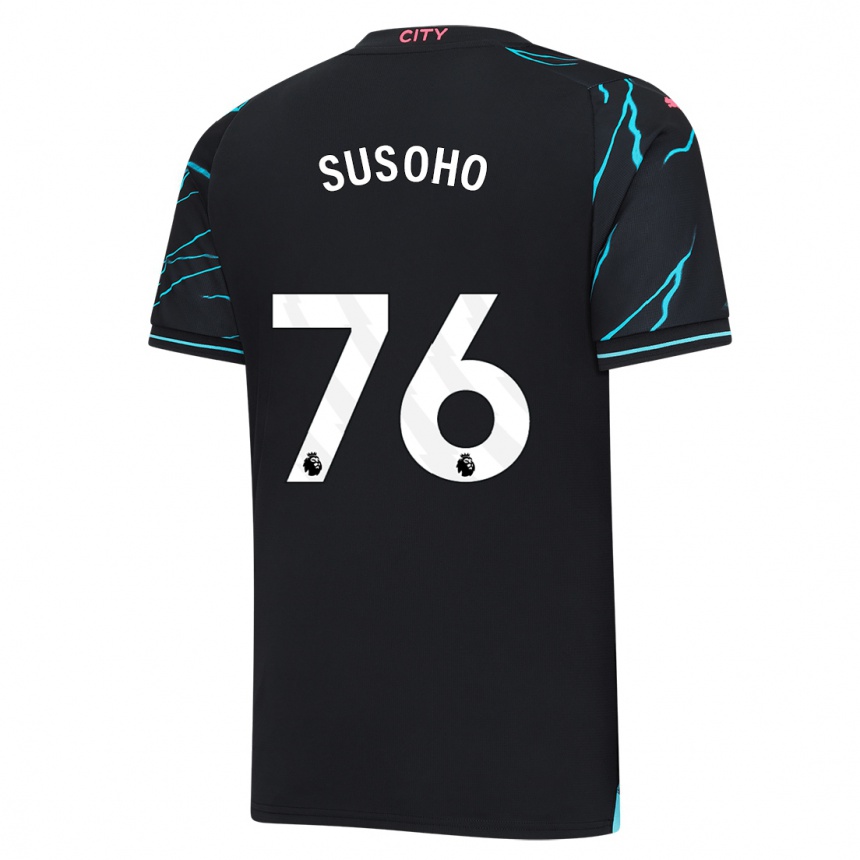 Niño Fútbol Camiseta Mahamadou Susoho #76 Azul Oscuro Equipación Tercera 2023/24 Perú