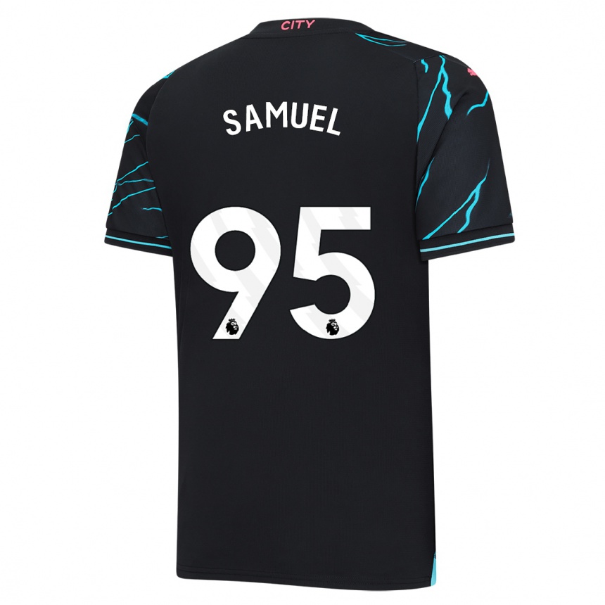 Niño Fútbol Camiseta Lakyle Samuel #95 Azul Oscuro Equipación Tercera 2023/24 Perú