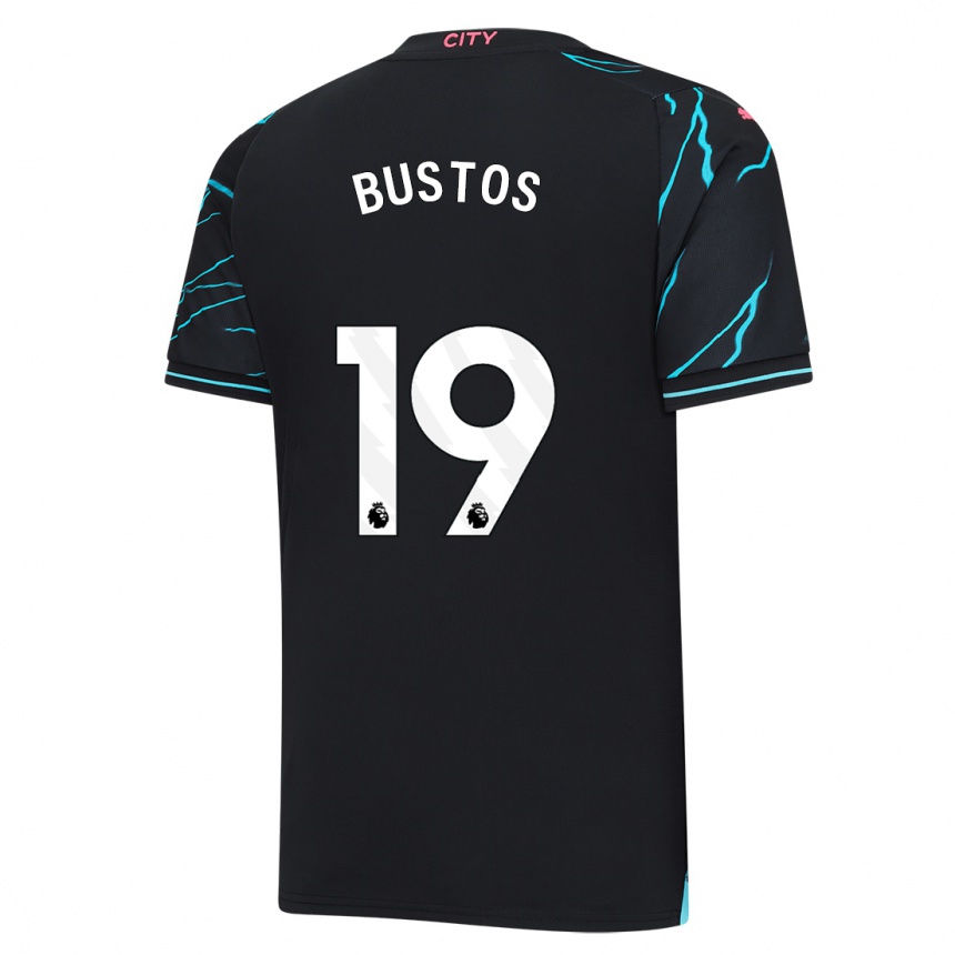 Niño Fútbol Camiseta Nahuel Bustos #19 Azul Oscuro Equipación Tercera 2023/24 Perú