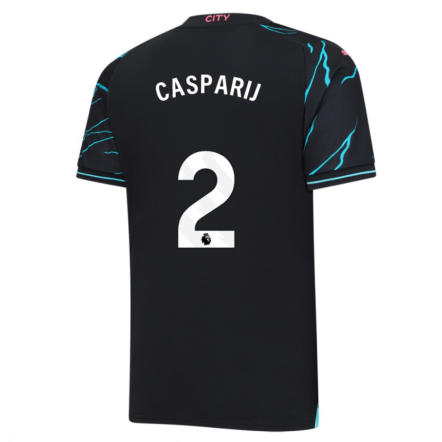 Niño Fútbol Camiseta Kerstin Casparij #2 Azul Oscuro Equipación Tercera 2023/24 Perú