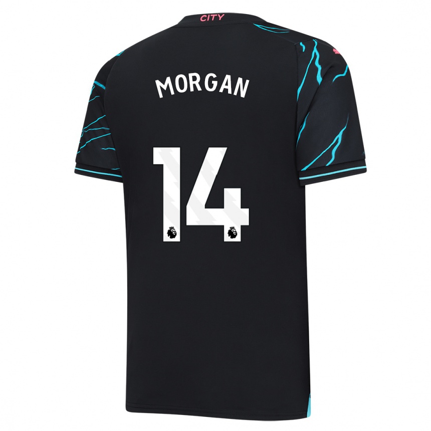 Niño Fútbol Camiseta Esme Morgan #14 Azul Oscuro Equipación Tercera 2023/24 Perú