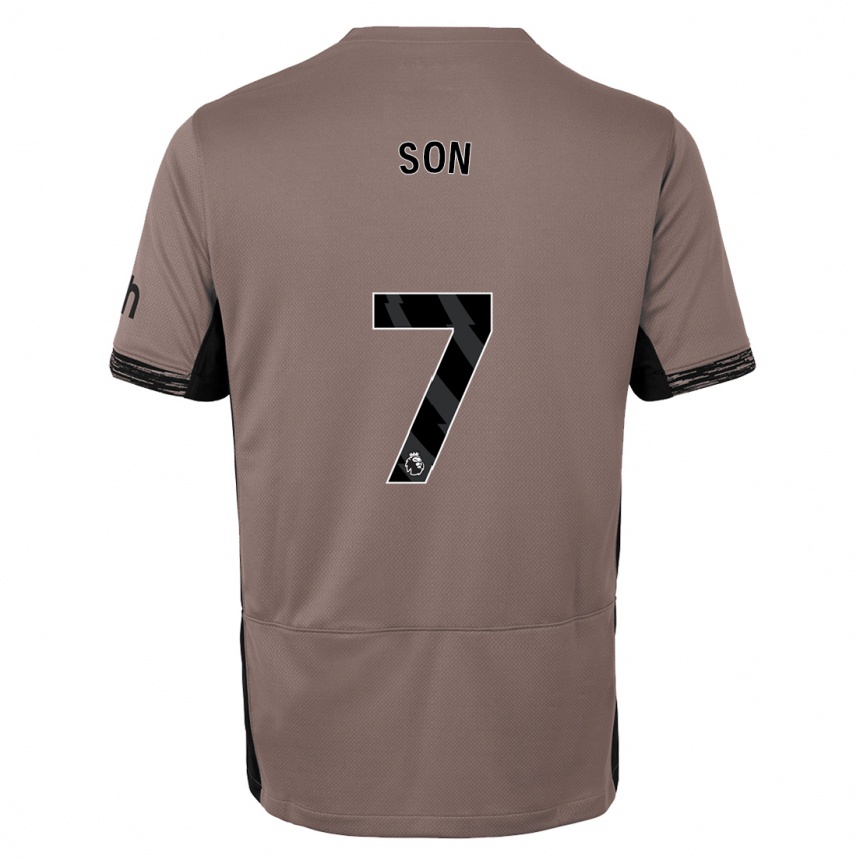 Niño Fútbol Camiseta Heung-Min Son #7 Beige Obscuro Equipación Tercera 2023/24 Perú