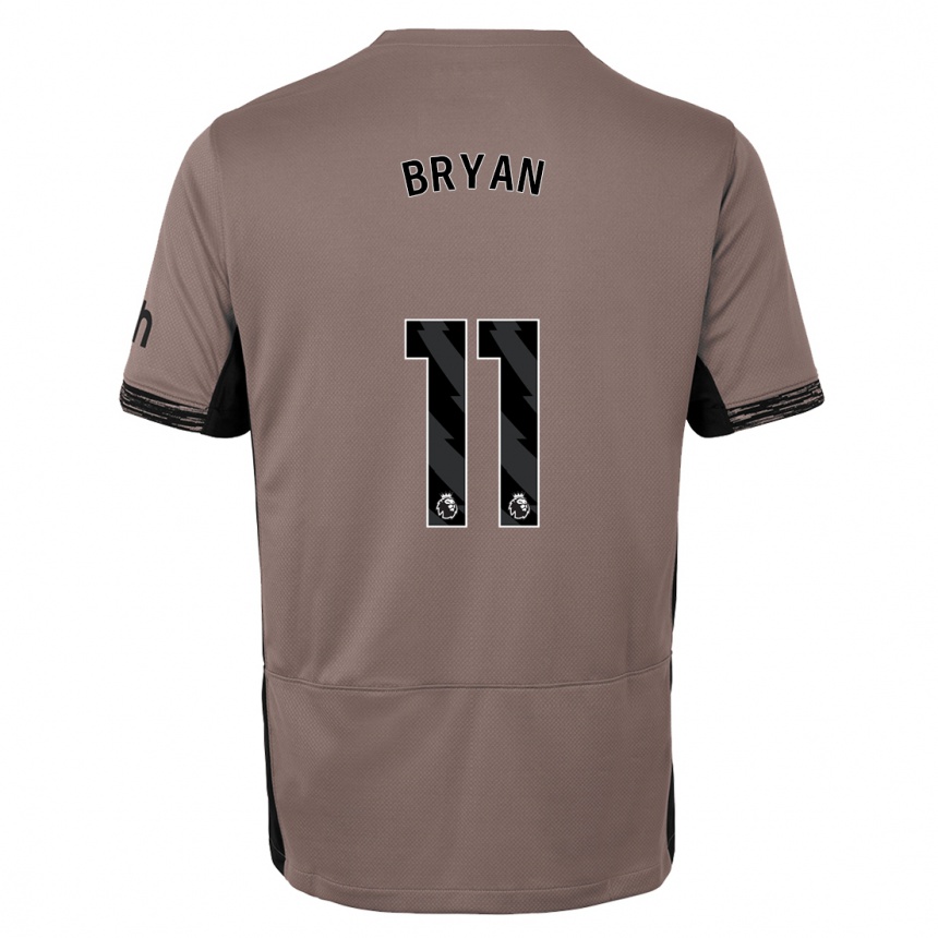 Niño Fútbol Camiseta Bryan Gil #11 Beige Obscuro Equipación Tercera 2023/24 Perú