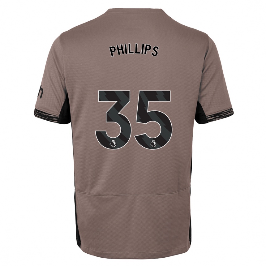 Niño Fútbol Camiseta Ashley Phillips #35 Beige Obscuro Equipación Tercera 2023/24 Perú