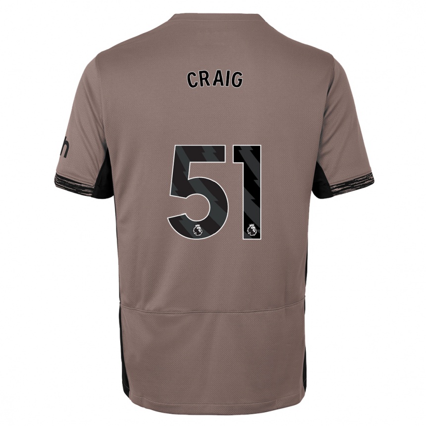 Niño Fútbol Camiseta Matthew Craig #51 Beige Obscuro Equipación Tercera 2023/24 Perú