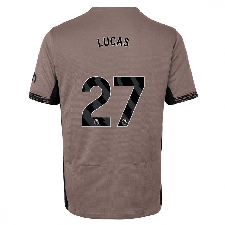 Niño Fútbol Camiseta Lucas Moura #27 Beige Obscuro Equipación Tercera 2023/24 Perú