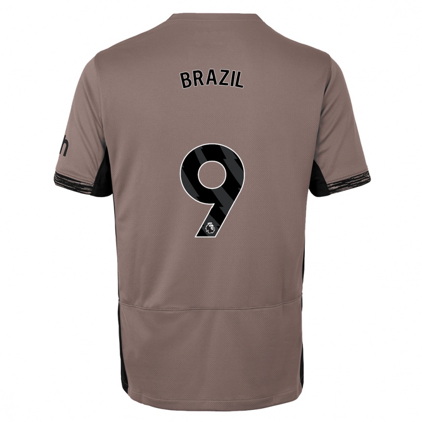 Niño Fútbol Camiseta Ellie Brazil #9 Beige Obscuro Equipación Tercera 2023/24 Perú