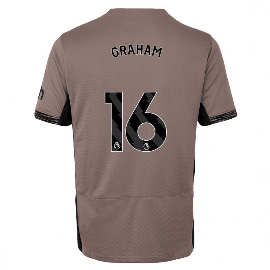 Niño Fútbol Camiseta Kit Graham #16 Beige Obscuro Equipación Tercera 2023/24 Perú