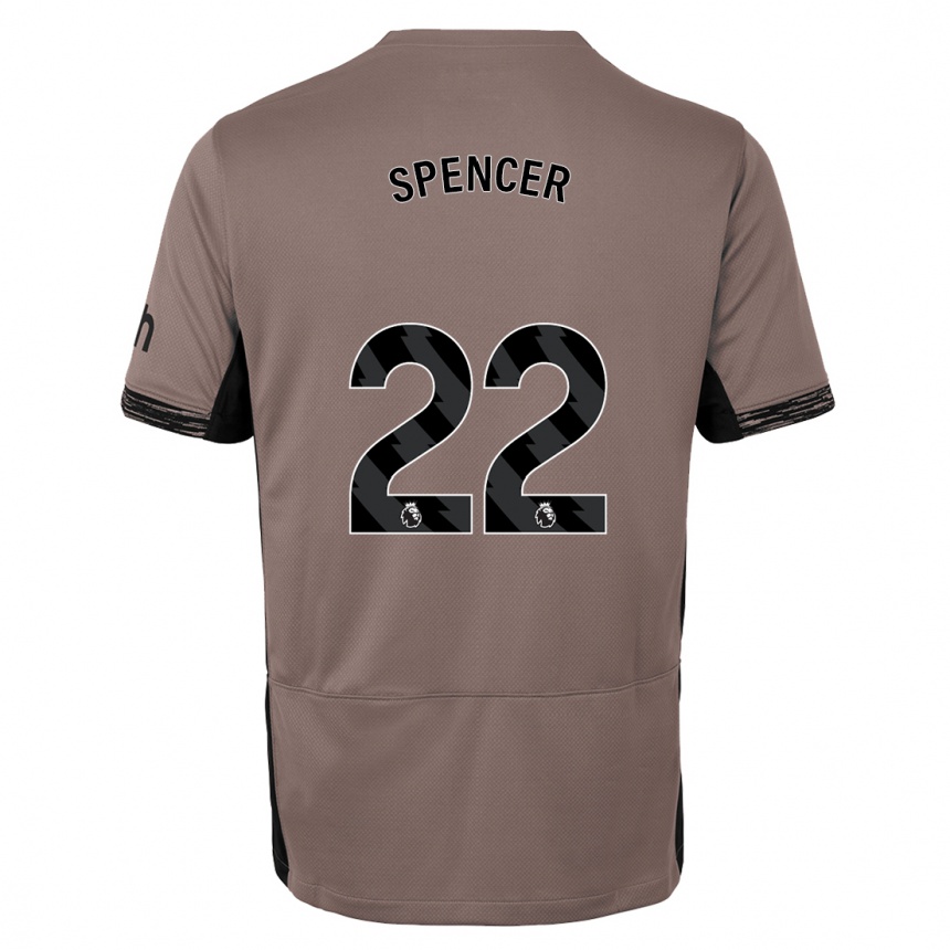 Niño Fútbol Camiseta Rebecca Spencer #22 Beige Obscuro Equipación Tercera 2023/24 Perú