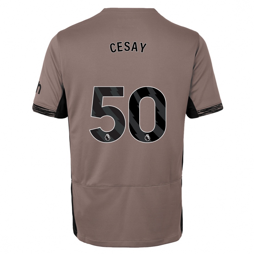 Niño Fútbol Camiseta Kallum Cesay #50 Beige Obscuro Equipación Tercera 2023/24 Perú