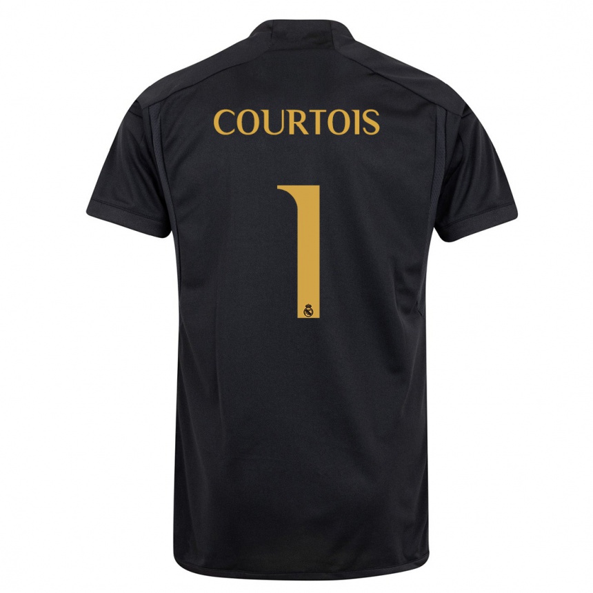 Niño Fútbol Camiseta Thibaut Courtois #1 Negro Equipación Tercera 2023/24 Perú