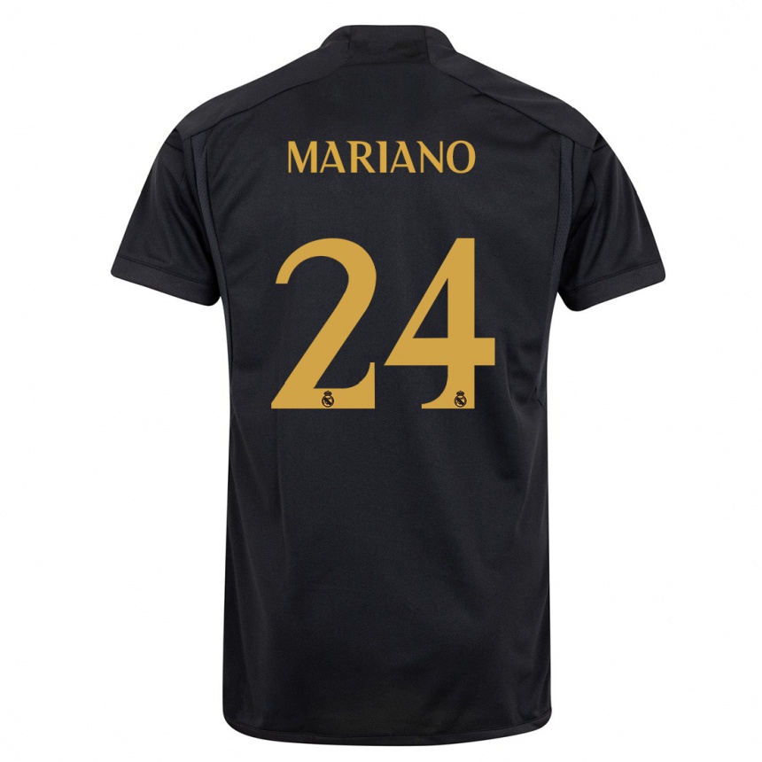 Niño Fútbol Camiseta Mariano Diaz #24 Negro Equipación Tercera 2023/24 Perú