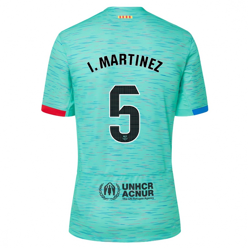 Niño Fútbol Camiseta Iñigo Martínez #5 Aguamarina Clara Equipación Tercera 2023/24 Perú