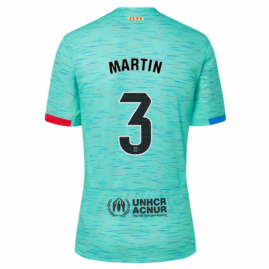 Niño Fútbol Camiseta Gerard Martin #3 Aguamarina Clara Equipación Tercera 2023/24 Perú