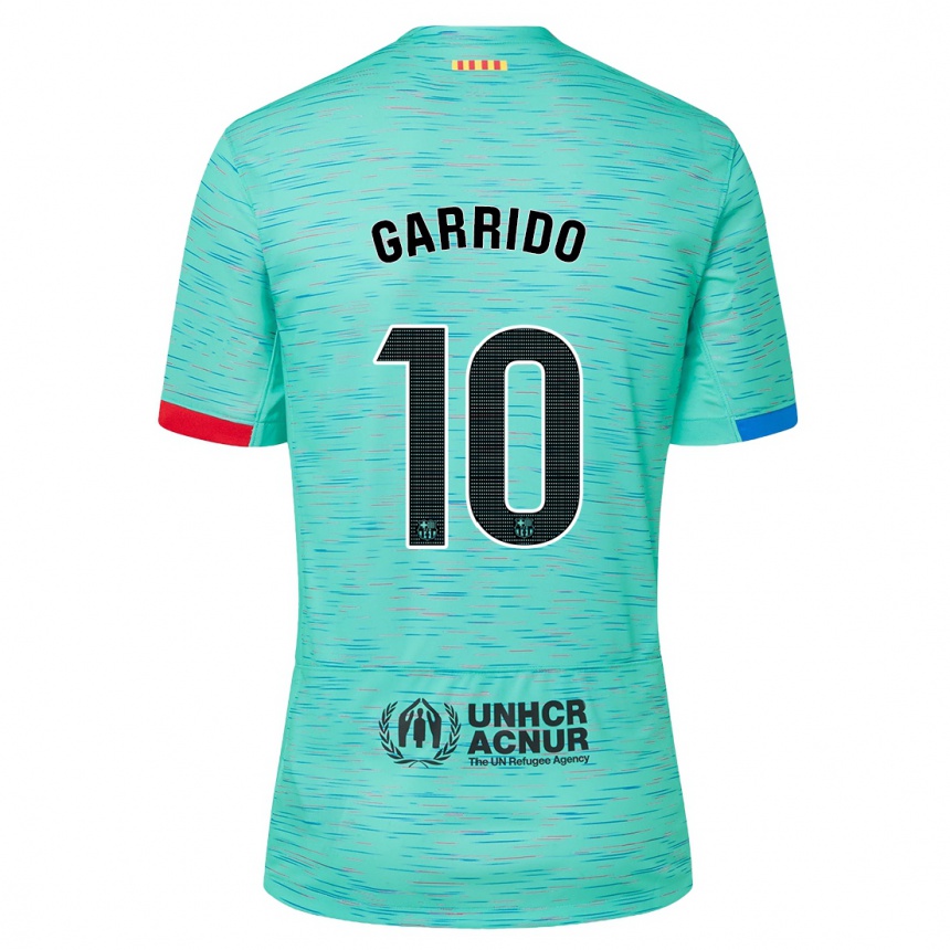 Niño Fútbol Camiseta Aleix Garrido #10 Aguamarina Clara Equipación Tercera 2023/24 Perú