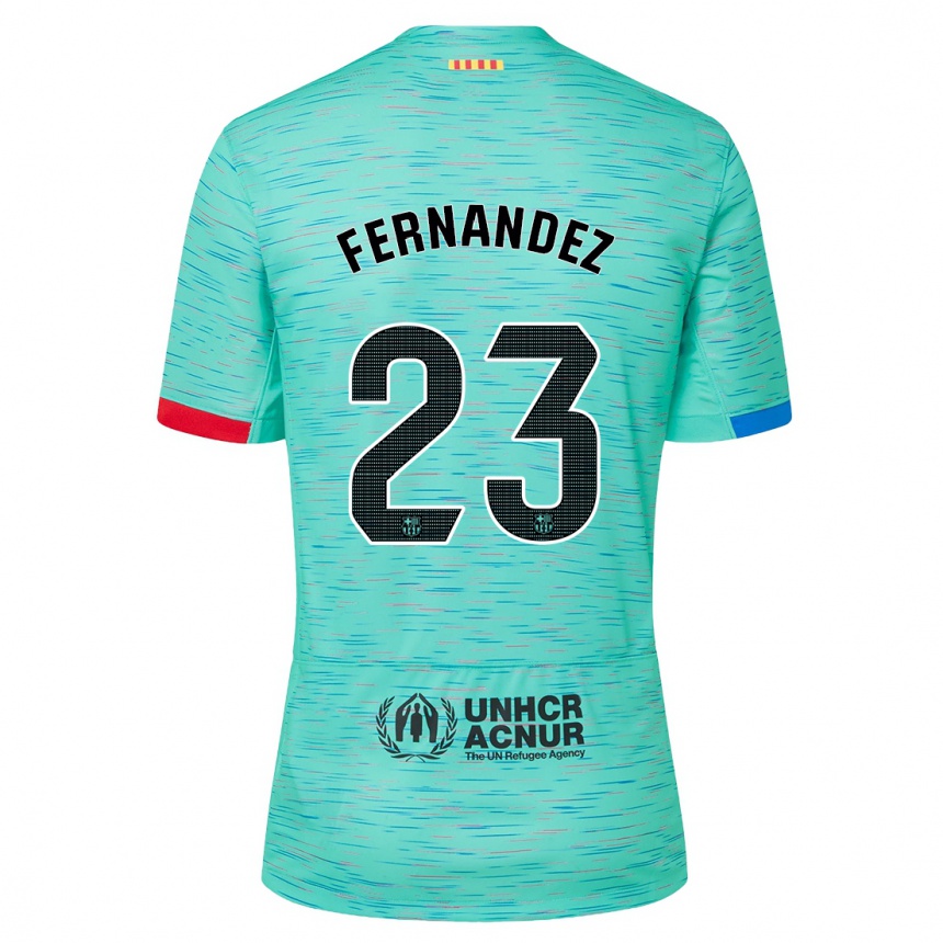 Niño Fútbol Camiseta Pelayo Fernandez #23 Aguamarina Clara Equipación Tercera 2023/24 Perú