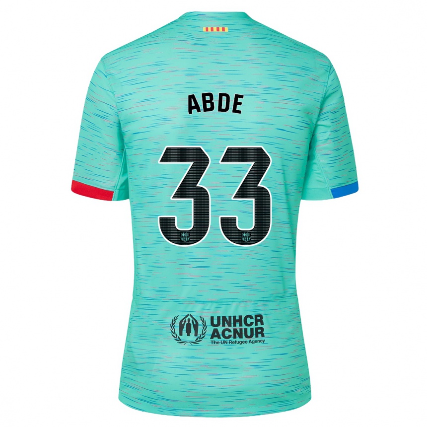 Niño Fútbol Camiseta Ez Abde #33 Aguamarina Clara Equipación Tercera 2023/24 Perú