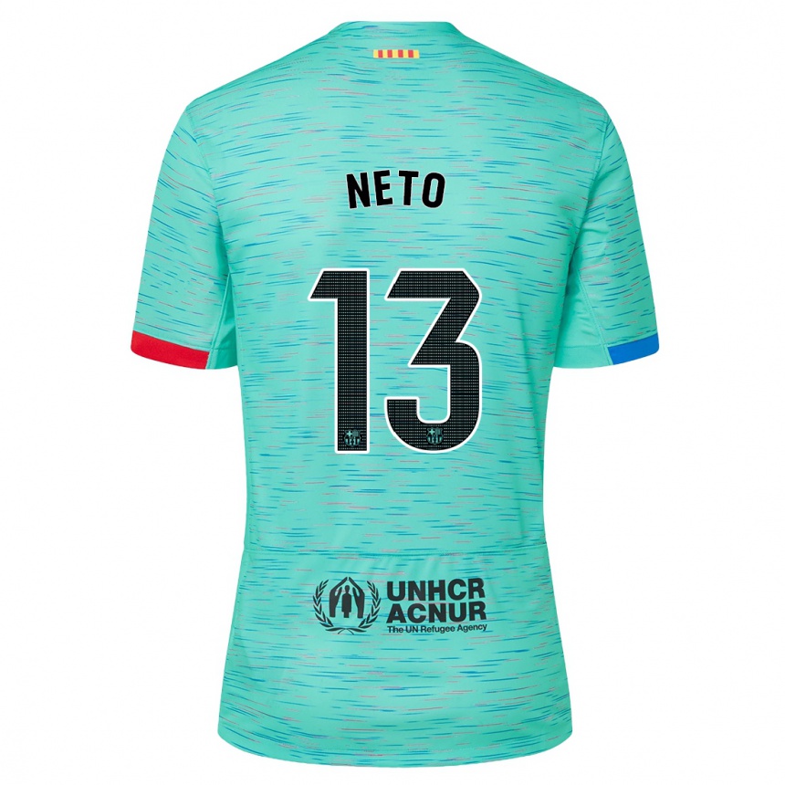 Niño Fútbol Camiseta Neto #13 Aguamarina Clara Equipación Tercera 2023/24 Perú