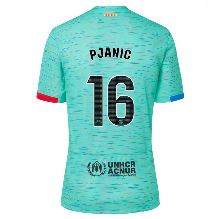 Niño Fútbol Camiseta Miralem Pjanic #16 Aguamarina Clara Equipación Tercera 2023/24 Perú