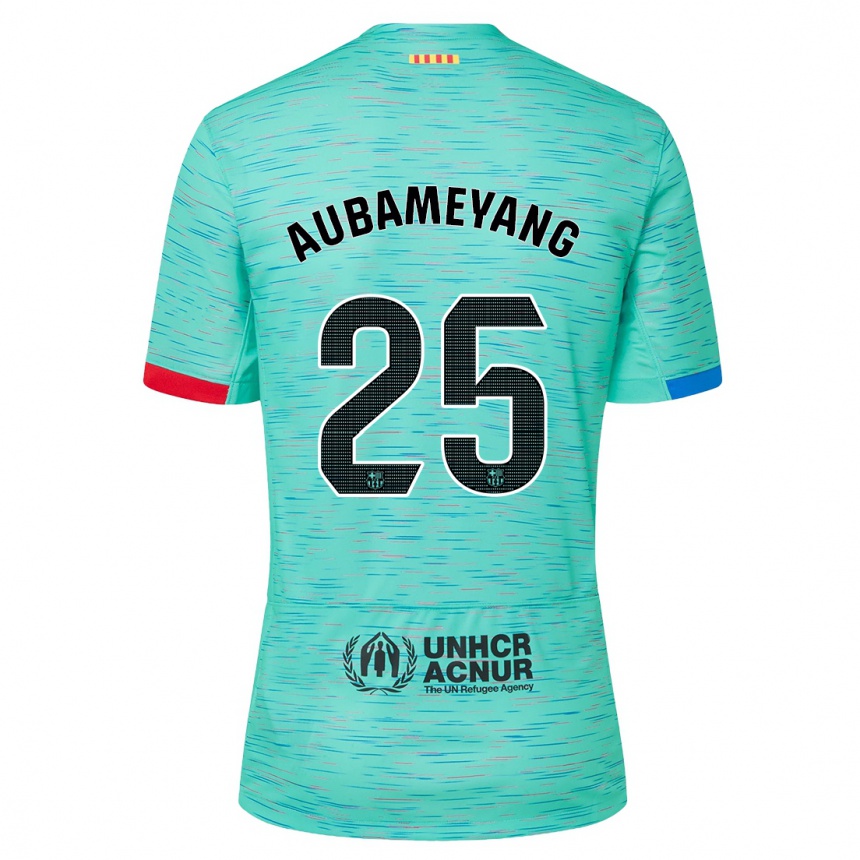 Niño Fútbol Camiseta Pierre Emerick Aubameyang #25 Aguamarina Clara Equipación Tercera 2023/24 Perú