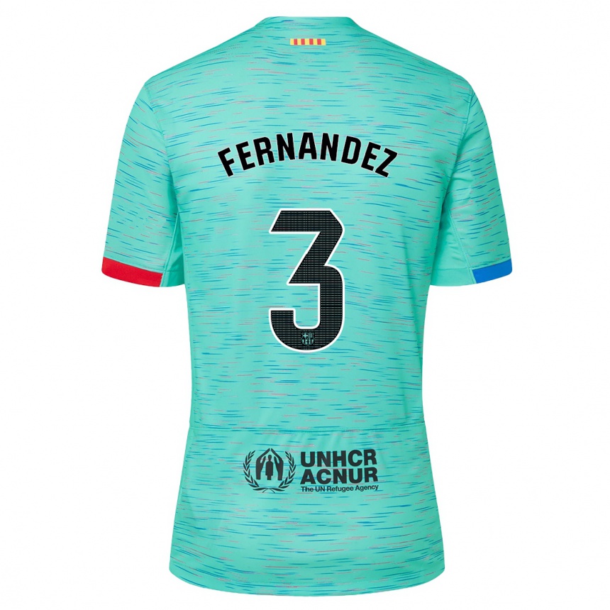 Niño Fútbol Camiseta Jana Fernandez #3 Aguamarina Clara Equipación Tercera 2023/24 Perú