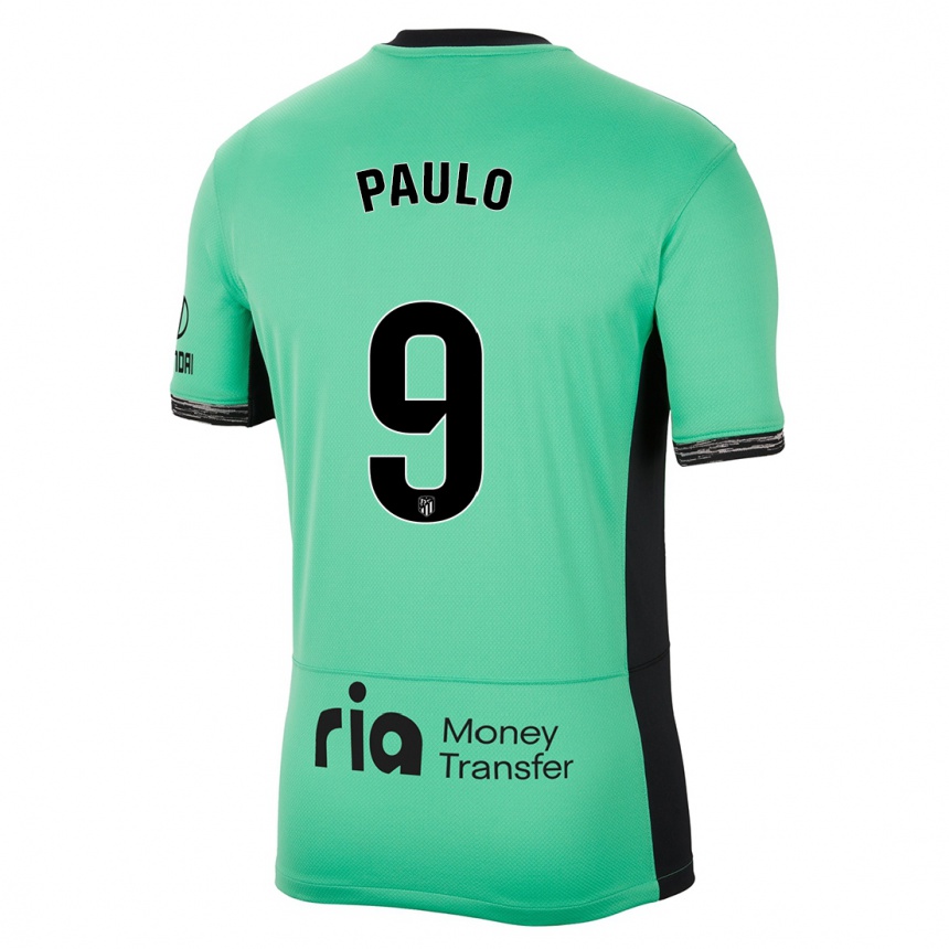 Niño Fútbol Camiseta Marcos Paulo #9 Primavera Verde Equipación Tercera 2023/24 Perú