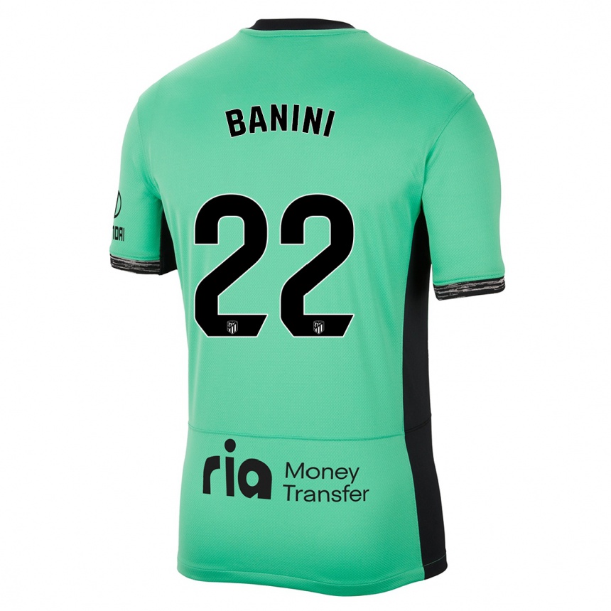 Niño Fútbol Camiseta Estefania Banini #22 Primavera Verde Equipación Tercera 2023/24 Perú