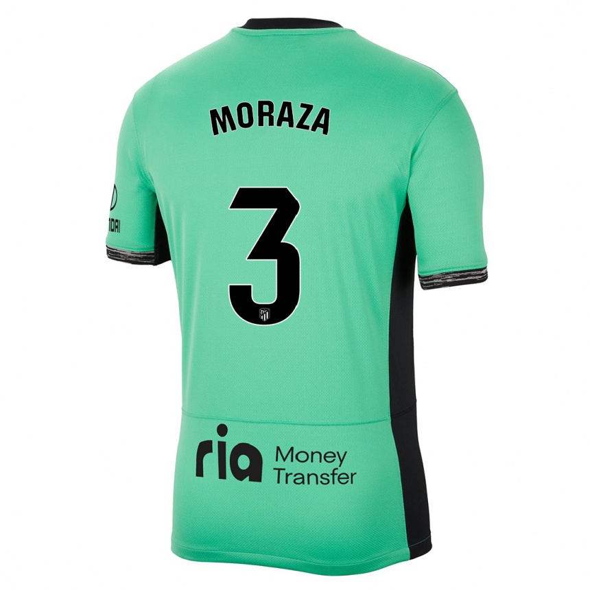 Niño Fútbol Camiseta Ainhoa Moraza #3 Primavera Verde Equipación Tercera 2023/24 Perú