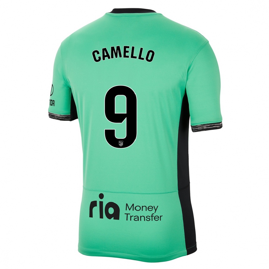 Niño Fútbol Camiseta Sergio Camello #9 Primavera Verde Equipación Tercera 2023/24 Perú