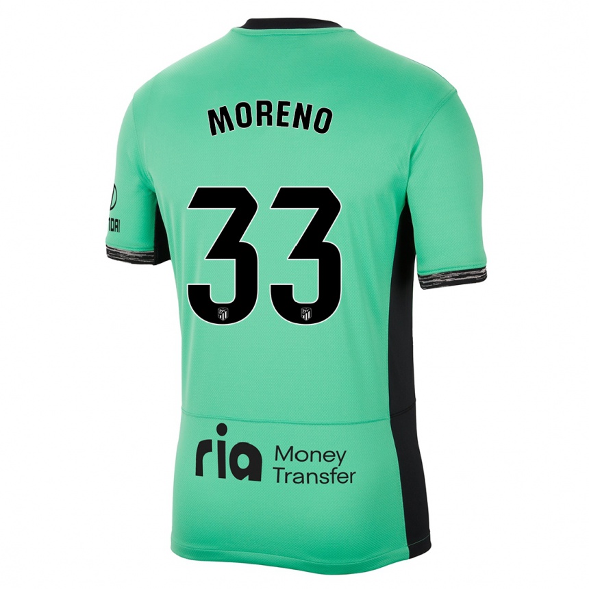 Niño Fútbol Camiseta Alberto Moreno #33 Primavera Verde Equipación Tercera 2023/24 Perú