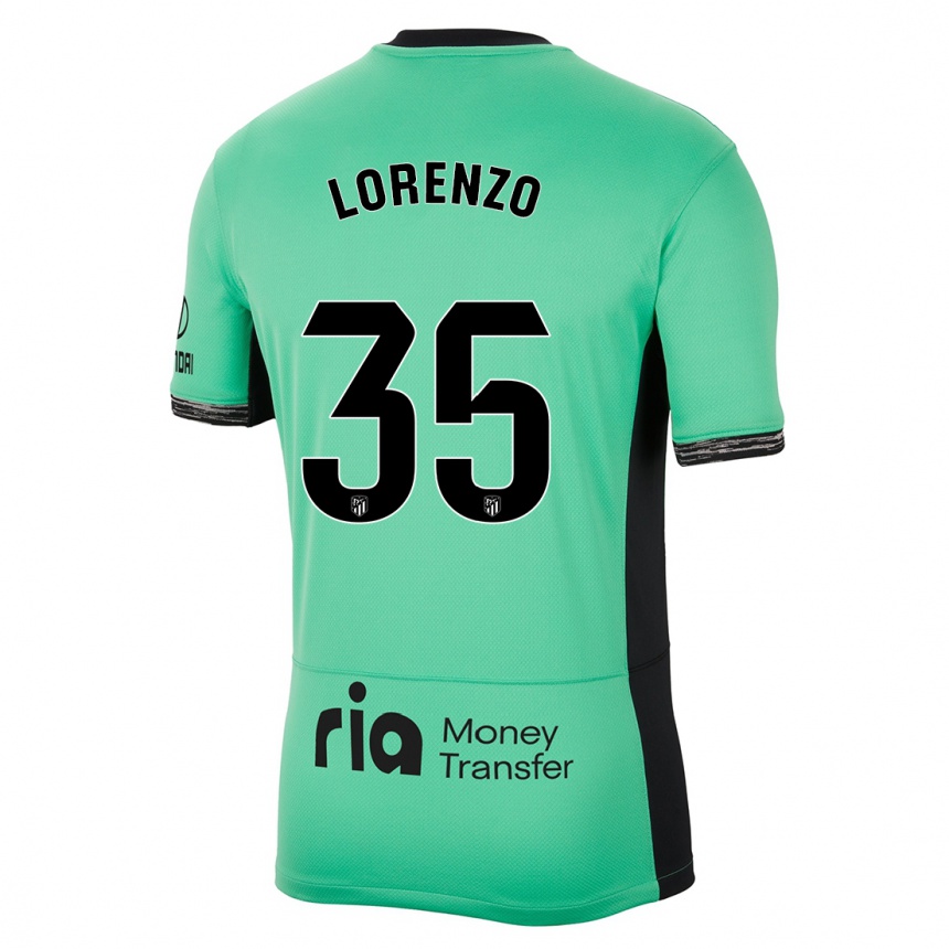 Niño Fútbol Camiseta Diego Lorenzo #35 Primavera Verde Equipación Tercera 2023/24 Perú