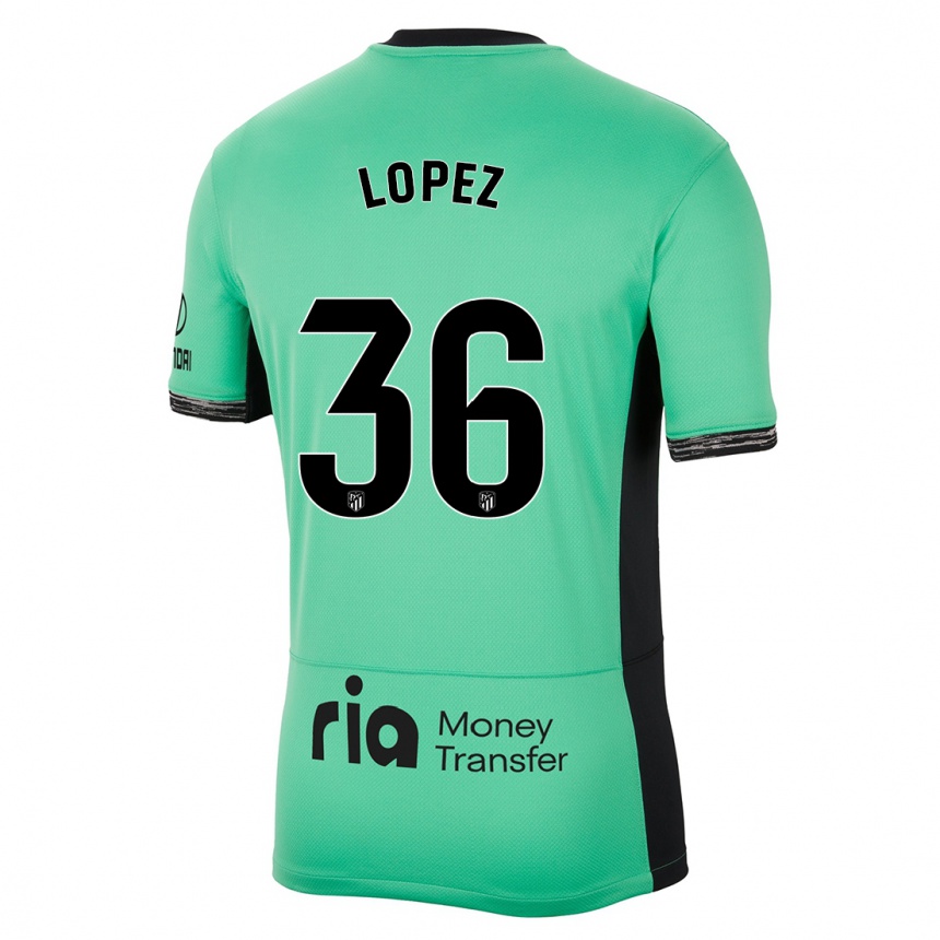 Niño Fútbol Camiseta David Lopez #36 Primavera Verde Equipación Tercera 2023/24 Perú