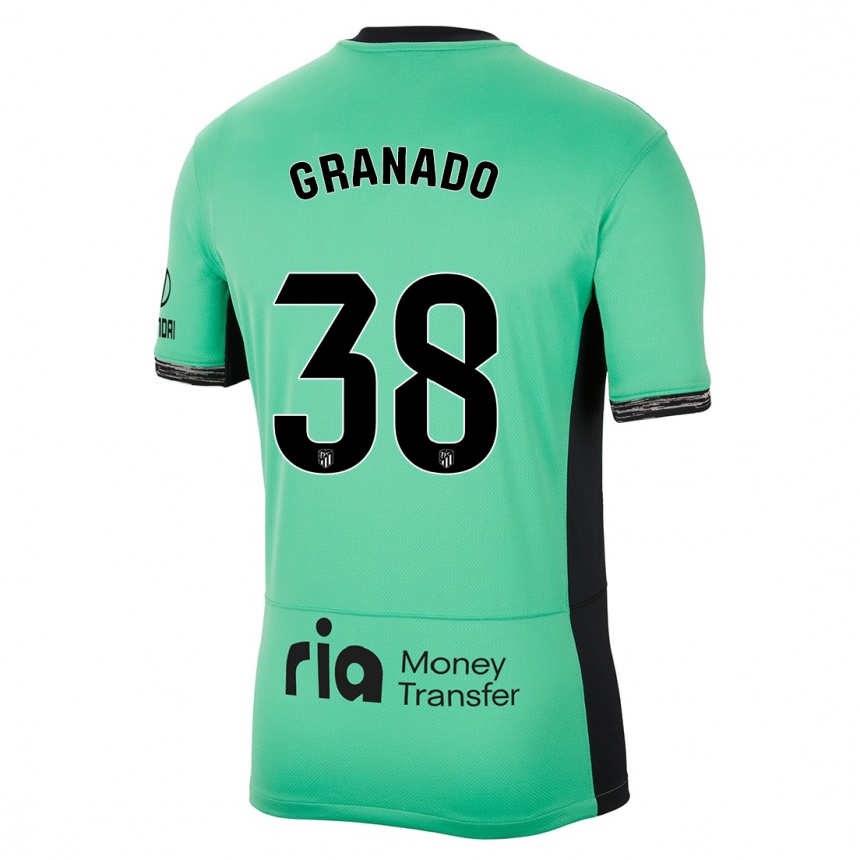 Niño Fútbol Camiseta Adrian Granado #38 Primavera Verde Equipación Tercera 2023/24 Perú