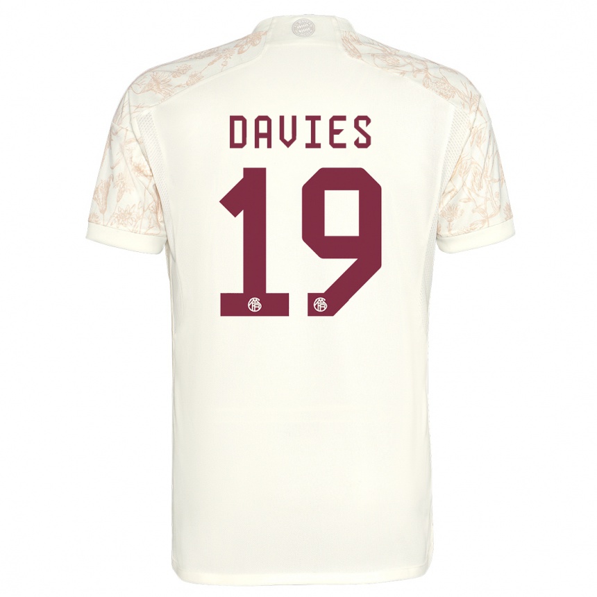 Niño Fútbol Camiseta Alphonso Davies #19 Blanquecino Equipación Tercera 2023/24 Perú