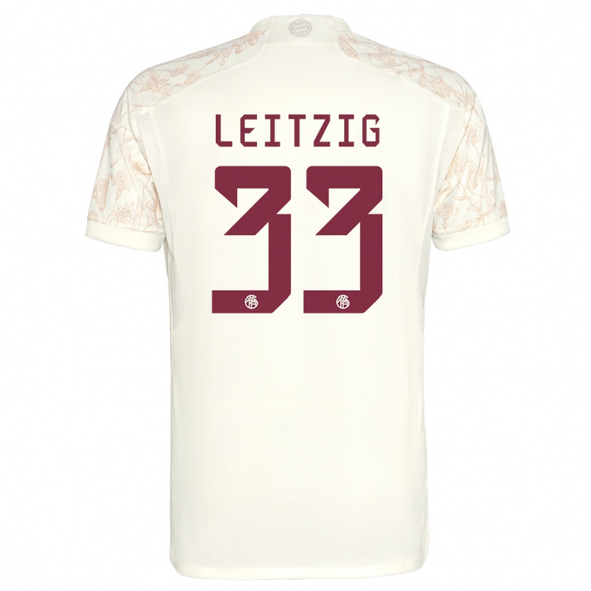 Niño Fútbol Camiseta Janina Leitzig #33 Blanquecino Equipación Tercera 2023/24 Perú