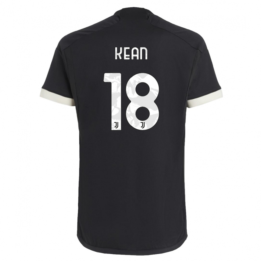 Niño Fútbol Camiseta Moise Kean #18 Negro Equipación Tercera 2023/24 Perú